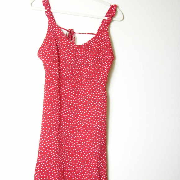 LAST ONE! Red & White Polka Dot Chiffon Mini Dress - Picture 6 of 8